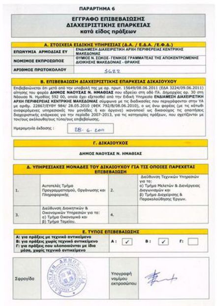 ΤΟ ΠΙΣΤΟΠΟΙΗΤΙΚΟ ΔΙΑΧΕΙΡΙΣΤΙΚΗΣ ΕΠΑΡΚΕΙΑΣ 